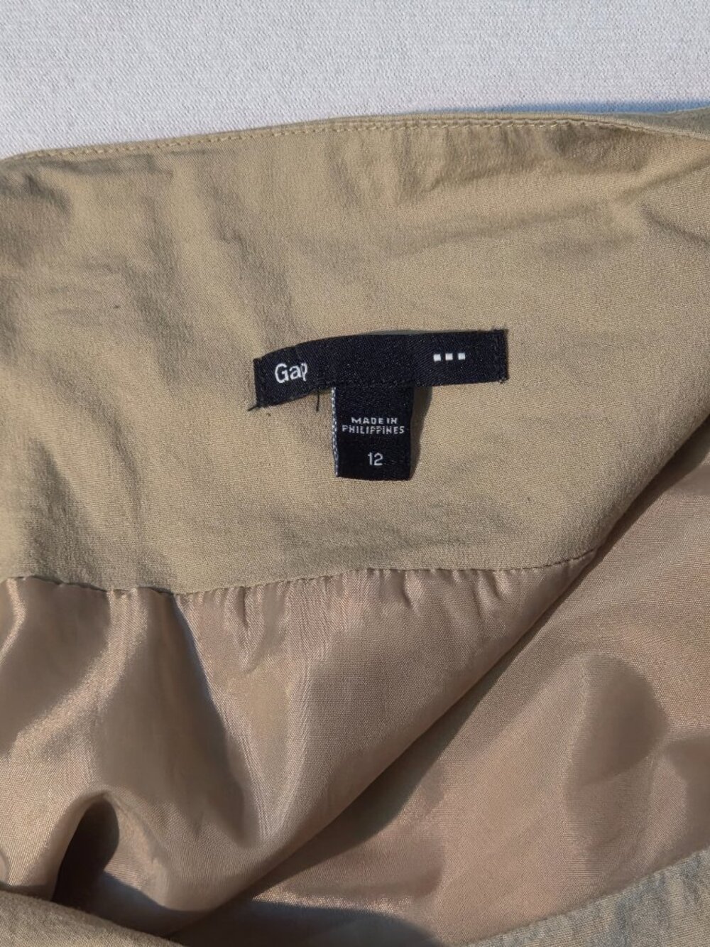 Gap lined cotton khaki knee length skirt - Picture 4 of 5